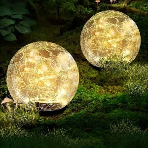 Solar Cracked Glass Globe Lights (2-Piece)